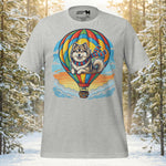 Finnish Lapphund Hot Air Balloon Sky Adventure Illustration T-Shirt | Lapphund Designs