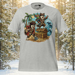 Finnish Lapphund Pirate Treasure Island Adventure Illustration T-Shirt | Lapphund Designs