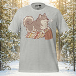 Finnish Lapphund Cozy Lap Cuddle Relaxed Companion Illustration T-Shirt | Lapphund Designs