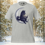 Finnish Lapphund Crescent Moon Night Magic Illustration T-Shirt | Lapphund Designs