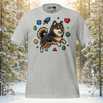 Finnish Lapphund Pixel Jump Game Icon Action Illustration T-Shirt | Lapphund Designs