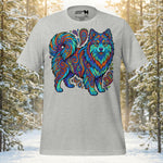 Finnish Lapphund Psychedelic Swirl Color Flow Illustration T-Shirt | Lapphund Designs