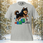 Finnish Lapphund Pixel Platform Jump Retro Game Illustration T-Shirt | Lapphund Designs