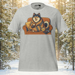 Finnish Lapphund Cozy Couch Lounging Homebody Illustration T-Shirt | Lapphund Designs