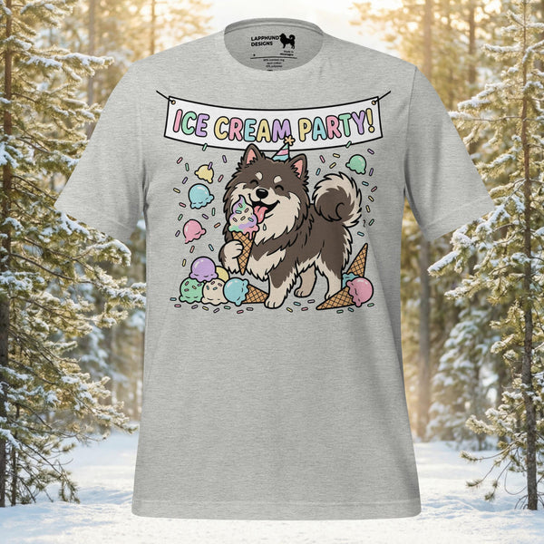 Finnish Lapphund Ice Cream Party T-Shirt | Lapphund Designs