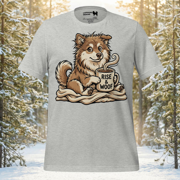 Finnish Lapphund Rise & Woof Coffee T-Shirt | Lapphund Designs