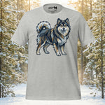 Finnish Lapphund Geometric Mosaic Mountain Adventure T-Shirt | Lapphund Designs