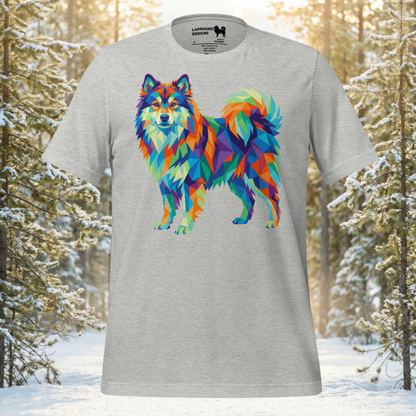 Finnish Lapphund Mosaic Prismatic Geometric Peak T-Shirt | Lapphund Designs