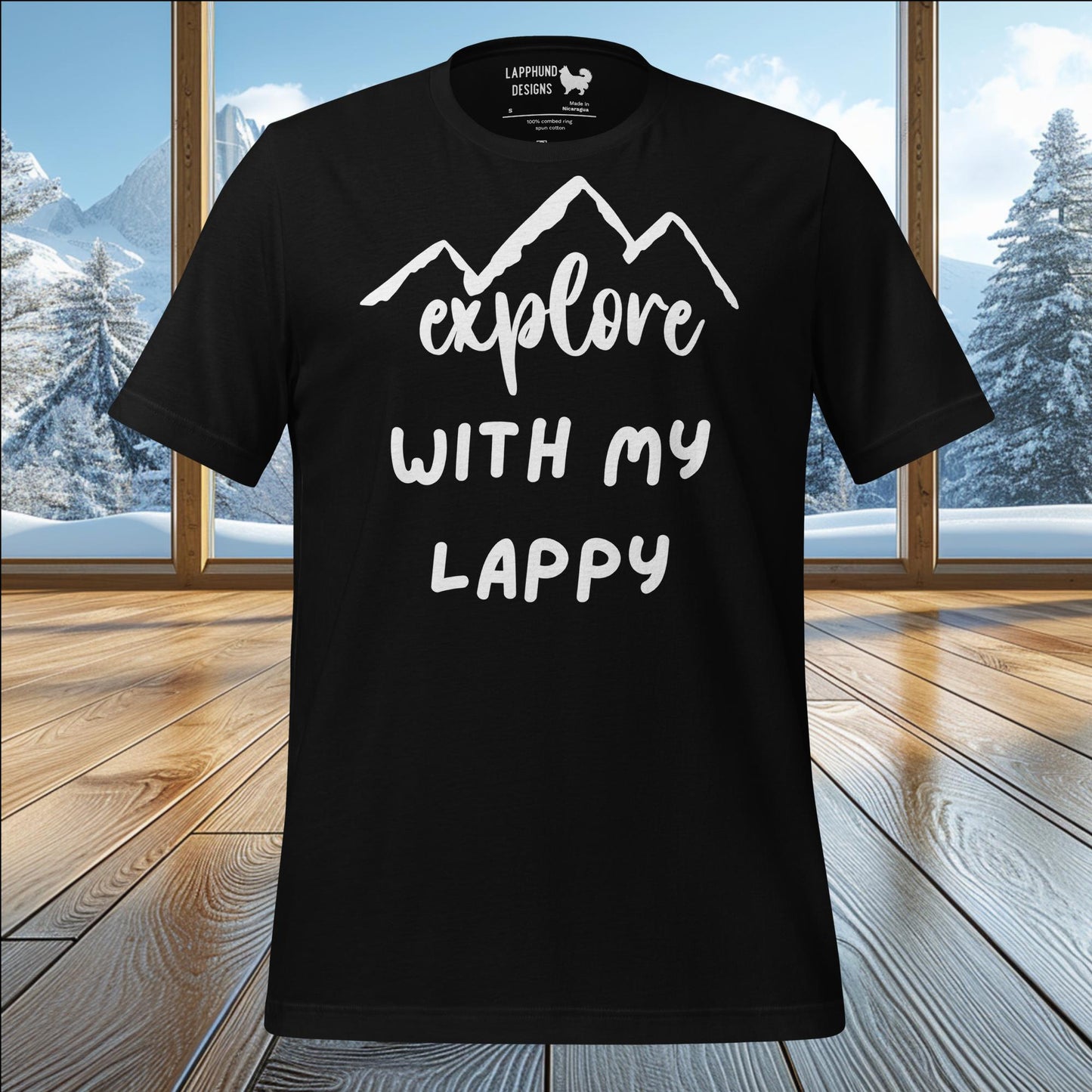 Explore with My Lappy T-Shirt – Adventure-Ready Gear for Lapphund Lovers