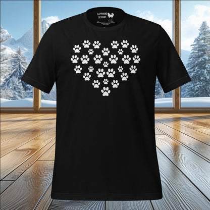 Paw Print Heart T-Shirt – Perfect for Dog Lovers & Outdoor Adventures