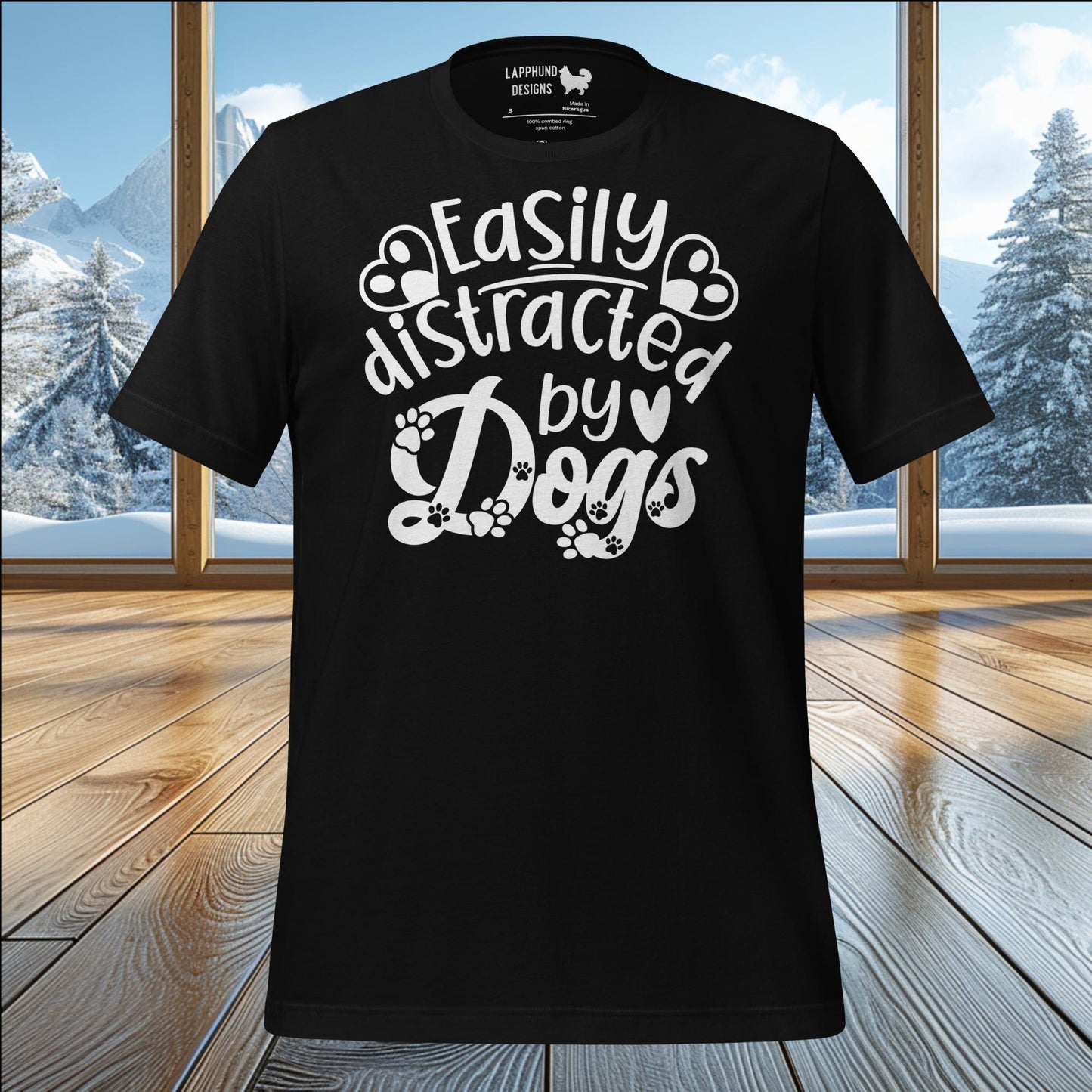 Easily Distracted by Dogs T-Shirt – Playful Design for Dog Lovers & Outdoor Fun