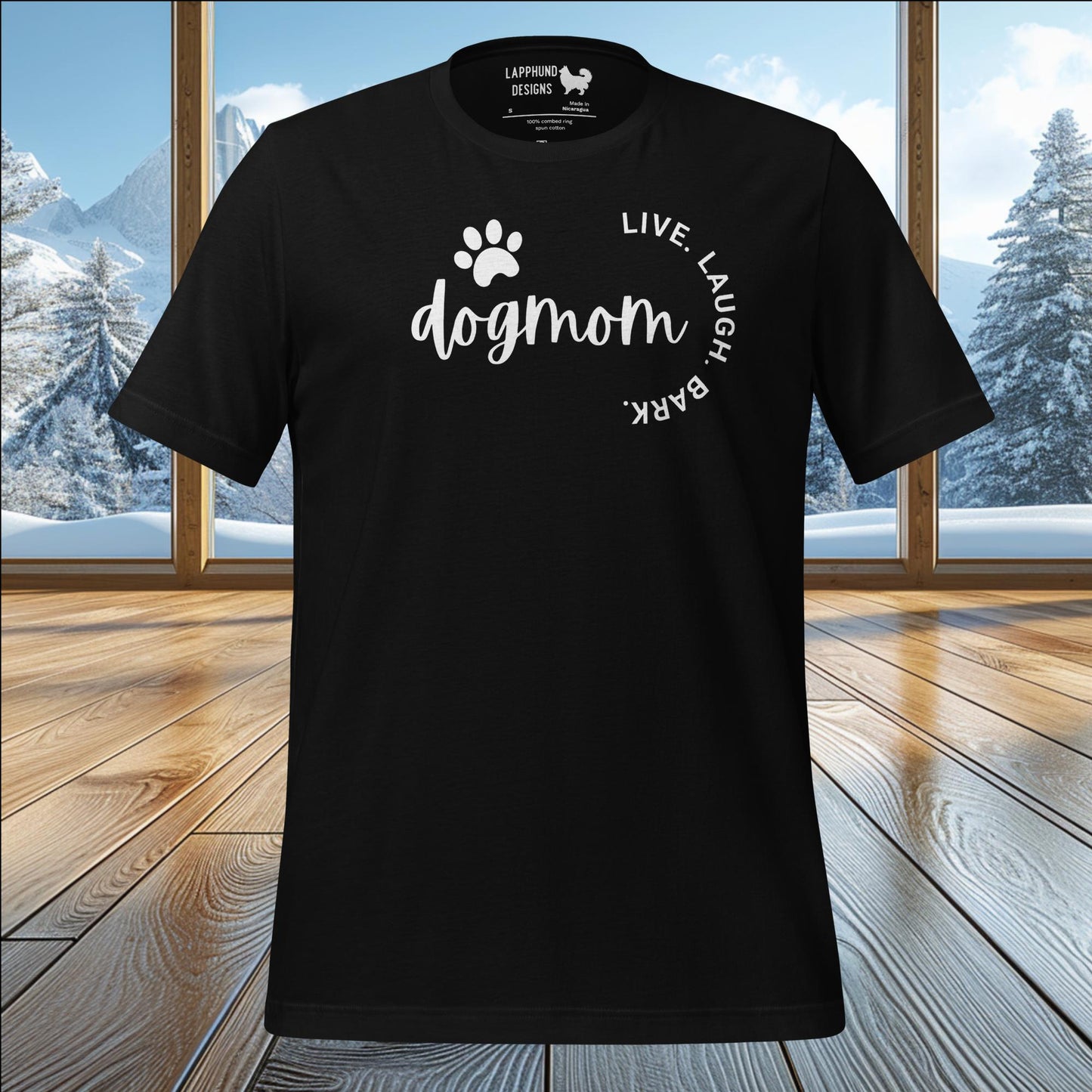 Dog Mom Live Laugh Bark T-Shirt – Perfect for Proud Dog Moms & Pet Lovers