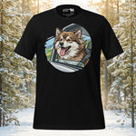 Finnish Lapphund Car Window Road Trip Illustration T-Shirt | Lapphund Designs
