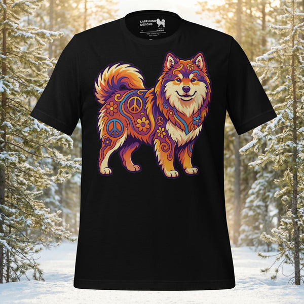 Finnish Lapphund Boho Symbol Art Peaceful Spirit Illustration T-Shirt | Lapphund Designs