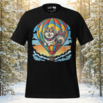 Finnish Lapphund Hot Air Balloon Sky Adventure Illustration T-Shirt | Lapphund Designs
