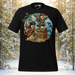 Finnish Lapphund Pirate Treasure Island Adventure Illustration T-Shirt | Lapphund Designs