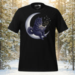 Finnish Lapphund Crescent Moon Night Magic Illustration T-Shirt | Lapphund Designs