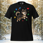 Finnish Lapphund Pixel Jump Game Icon Action Illustration T-Shirt | Lapphund Designs