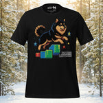 Finnish Lapphund Pixel Platform Jump Retro Game Illustration T-Shirt | Lapphund Designs
