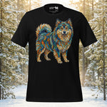 Finnish Lapphund Painterly Texture Layered Brushstroke Illustration T-Shirt | Lapphund Designs
