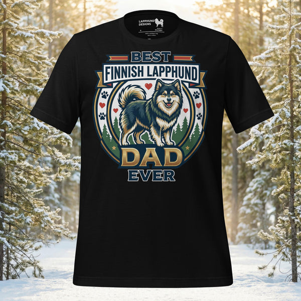 Finnish Lapphund Best Dad Ever Forest Heritage Graphic T-Shirt | Lapphund Designs