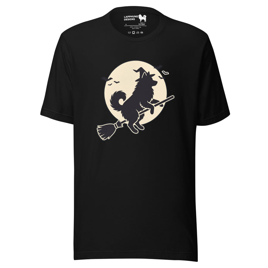 Finnish Lapphund Broomstick Moon Halloween T-Shirt