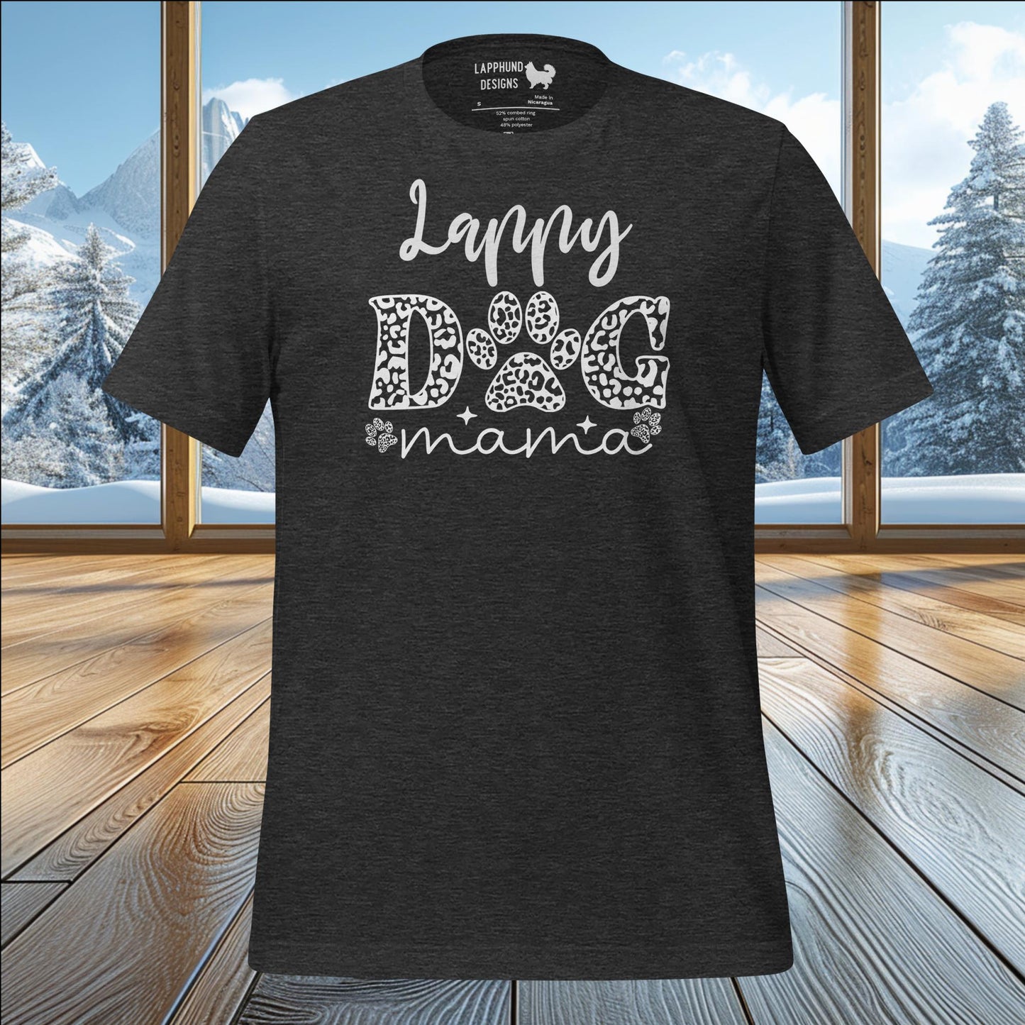 Lappy Dog Mama T-Shirt – Proud Lapphund Mom Apparel for Outdoor Adventures