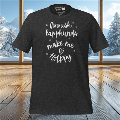 Finnish Lapphunds Make Me Happy T-Shirt – Perfect for Lapphund Lovers & Dog Enthusiasts