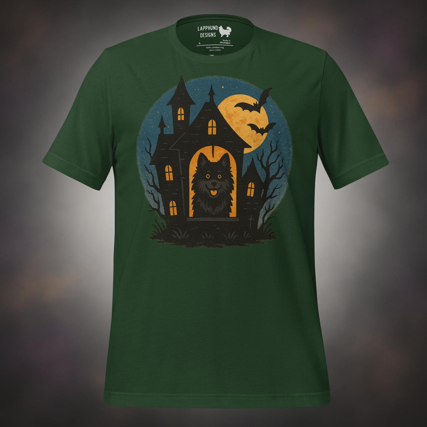 Finnish Lapphund Haunted House Halloween T-Shirt