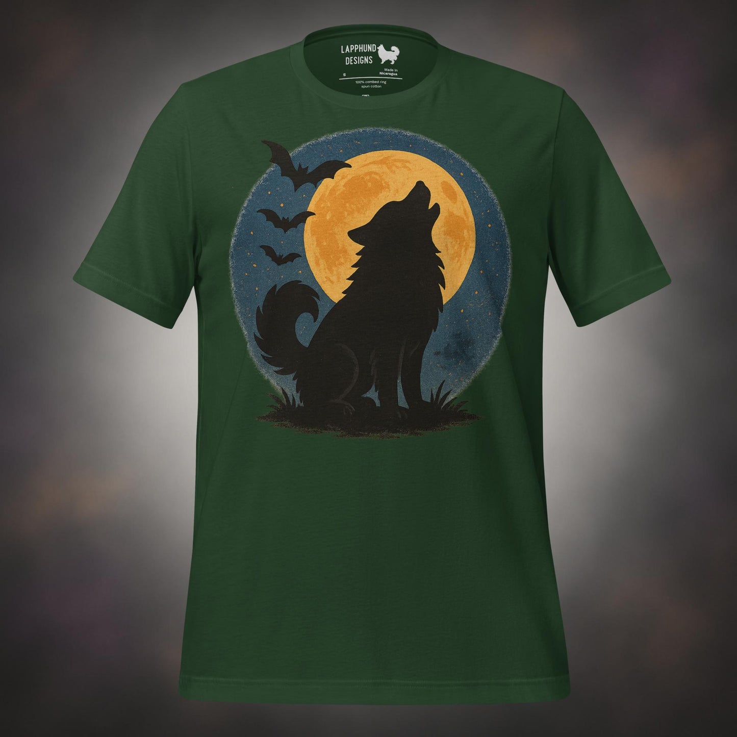 Finnish Lapphund Halloween Moon Howl T-Shirt