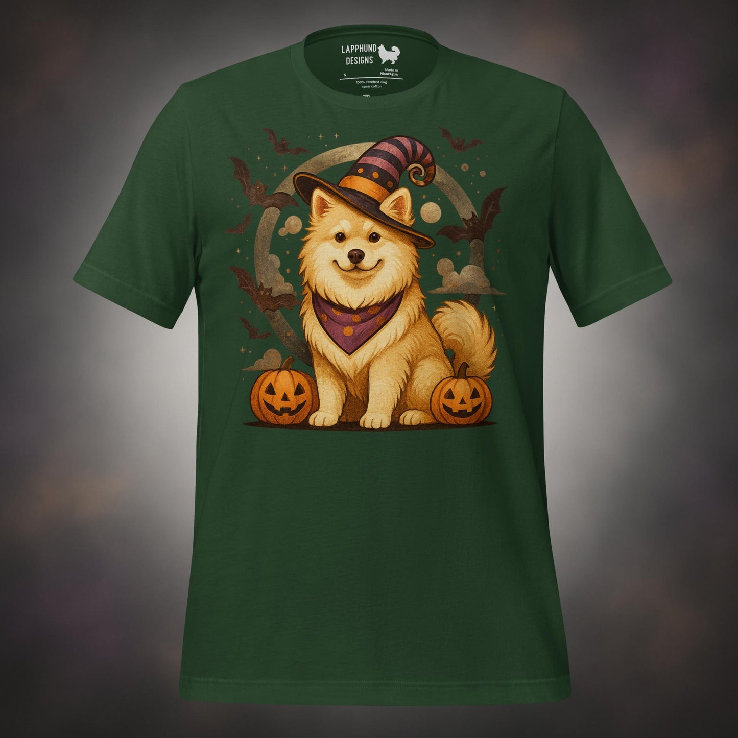 Finnish Lapphund Pumpkin Witch Halloween T-Shirt