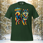 Finnish Lapphund Colorburst Woof Tee | Lapphund Designs