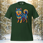 Finnish Lapphund Vibrant Geometric Color Pop Illustration T-Shirt | Lapphund Designs