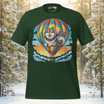 Finnish Lapphund Hot Air Balloon Sky Adventure Illustration T-Shirt | Lapphund Designs