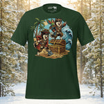 Finnish Lapphund Pirate Treasure Island Adventure Illustration T-Shirt | Lapphund Designs