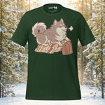 Finnish Lapphund Cozy Lap Cuddle Relaxed Companion Illustration T-Shirt | Lapphund Designs