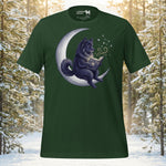 Finnish Lapphund Crescent Moon Night Magic Illustration T-Shirt | Lapphund Designs