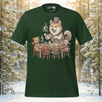 Finnish Lapphund Whimsical Tea Party Cozy Gathering Illustration T-Shirt | Lapphund Designs
