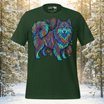 Finnish Lapphund Psychedelic Swirl Color Flow Illustration T-Shirt | Lapphund Designs
