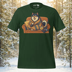 Finnish Lapphund Cozy Couch Lounging Homebody Illustration T-Shirt | Lapphund Designs