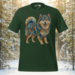 Finnish Lapphund Painterly Texture Layered Brushstroke Illustration T-Shirt | Lapphund Designs