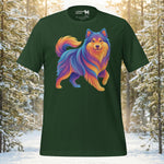 Finnish Lapphund Vibrant Aurora Swirl Style Tee | Lapphund Designs