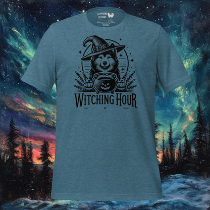 Witching Hour T-paita – Suomen lapinkoira Halloween Witch Design