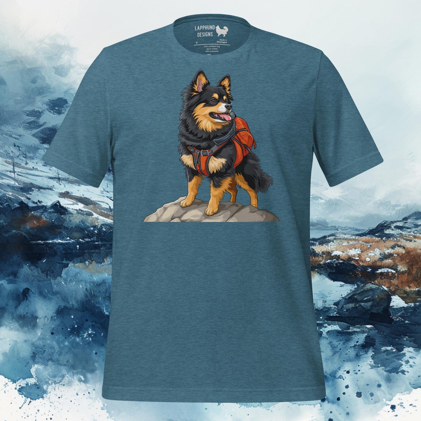 Trailblazer Lapphund T-Shirt – Finnish Lapphund Adventure Hiking Design