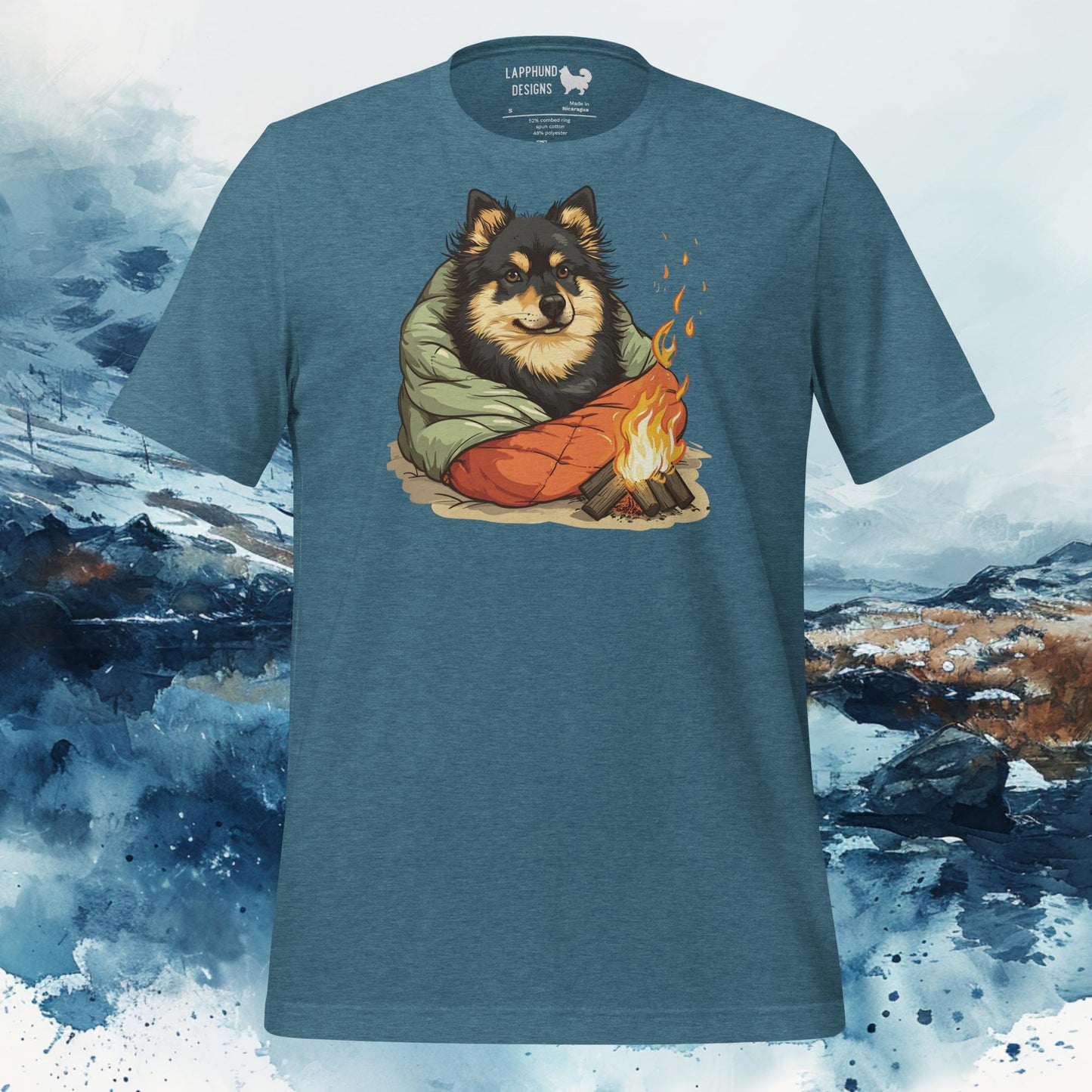 Campfire Companion Lapphund T-Shirt – Finnish Lapphund Cozy Camping Design