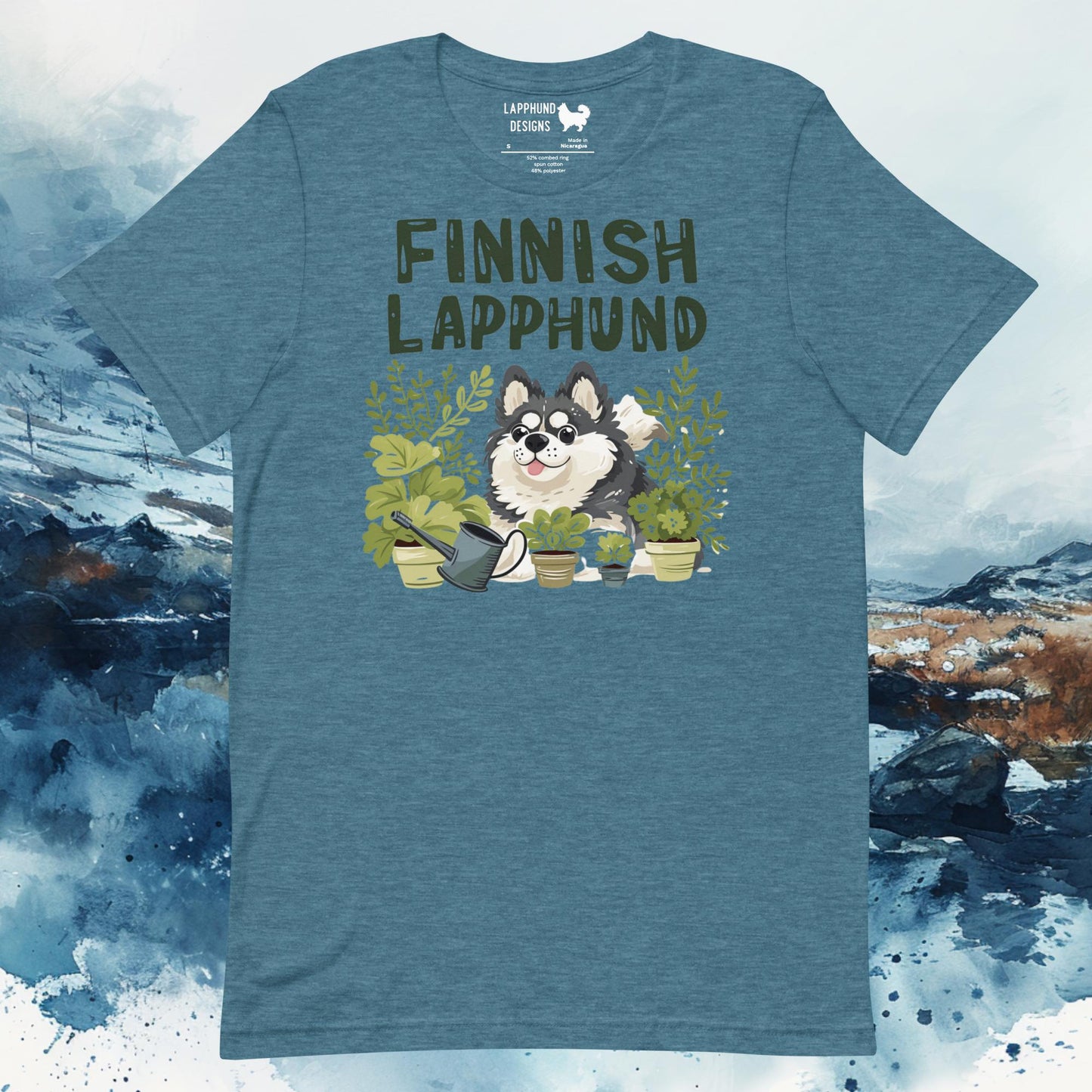 Plant Lover Lapphund T-Shirt – Finnish Lapphund Gardening Design