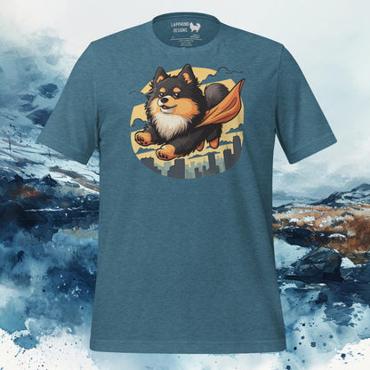 Super Pup Lapphund T-Shirt – Finnish Lapphund Heroic Adventure Design