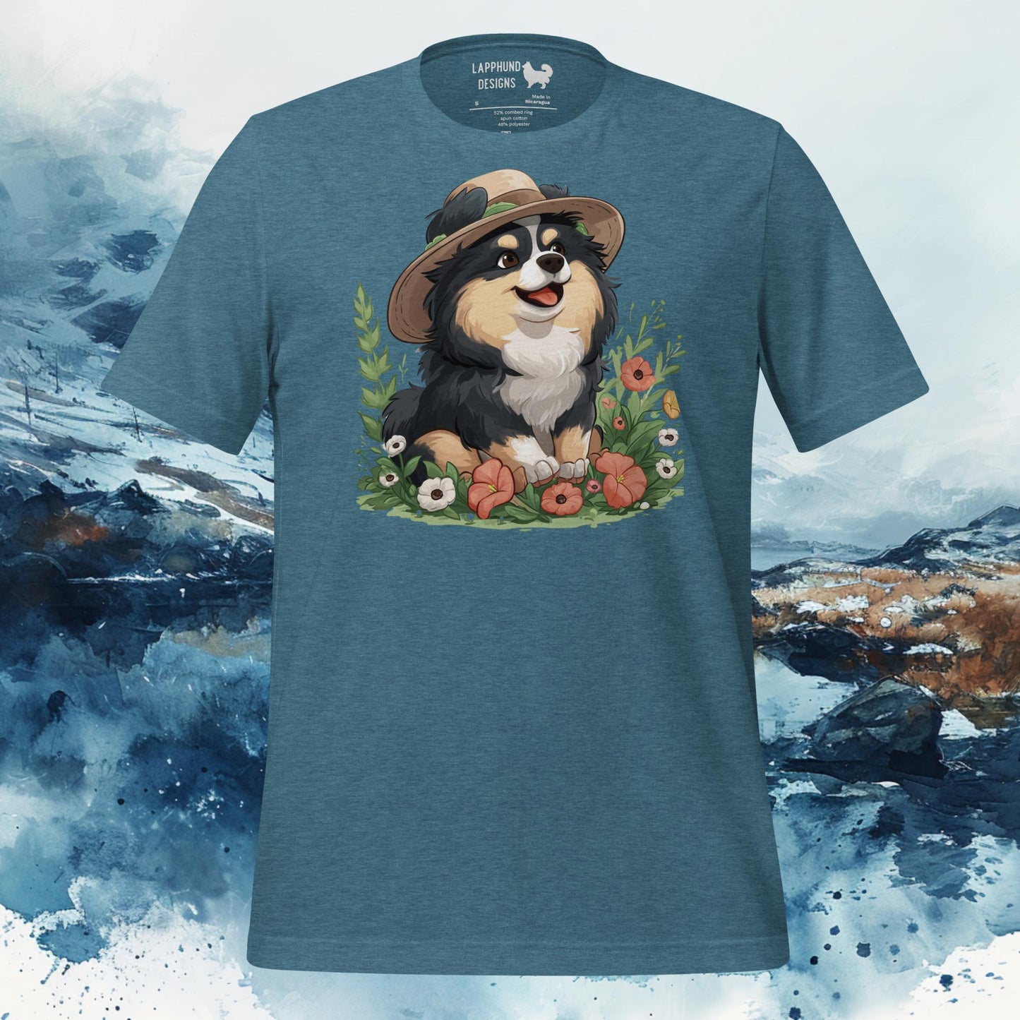 Finnish Lapphund T-Shirt – Floral Explorer Design for Nature Lovers