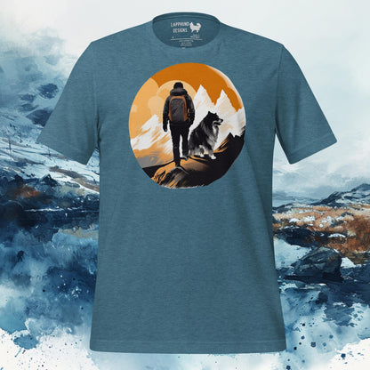 Finnish Lapphund T-Shirt – Mountain Hike Adventure for Outdoor Enthusiasts