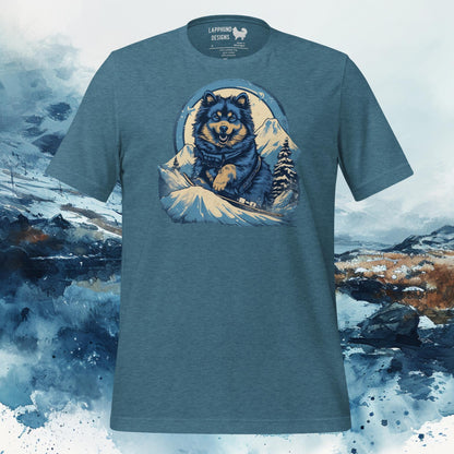 Finnish Lapphund T-Shirt – Snowboarding Adventure Design for Outdoor Lovers